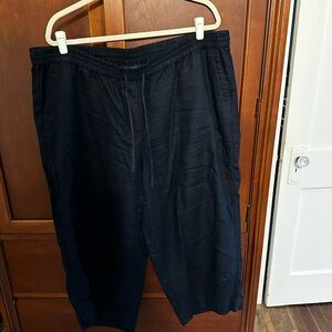 Talbots navy linen crops XXL